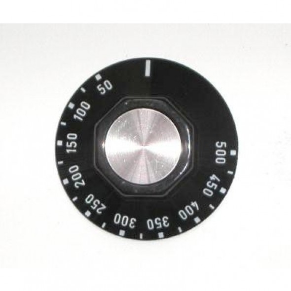 Griff 0-500°C schwarz, Ø50mm, rechts steigend