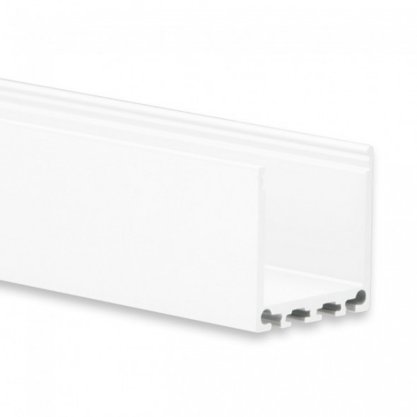 Alu-Aufbau-Profil Typ 11 200cm hoch weiß für max.24mm LED-Band RAL9011 pulve