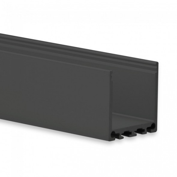 Alu-Aufbau-Profil Typ 11 200cm hoch schwarz für LED-Band max.24mm RAL9005 pu