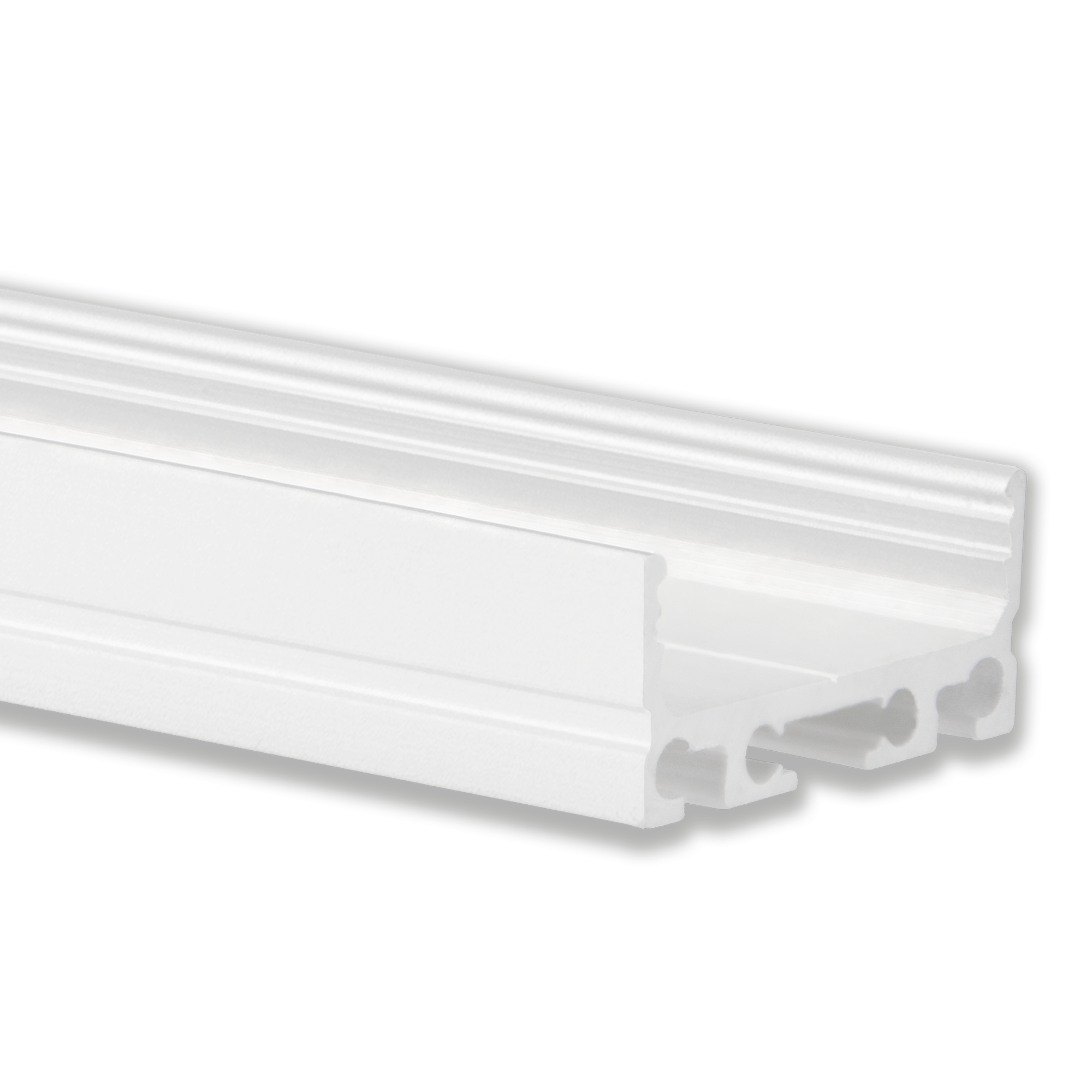 Alu-Aufbau-Profil Typ 9 200cm flach weiß für max.24mm LED-Band RAL9010 pulve