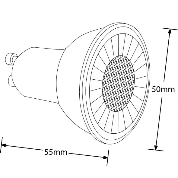 Einbauspot inkl GU10 LM, weissmatt Ring: Ø80/92mm LM: Ø50mm 5W 500lm 3000°