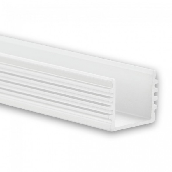 Alu-Aufbau-Profil Typ 4 200cm weiß für LED-Band bis 12mm RAL9010 pulve